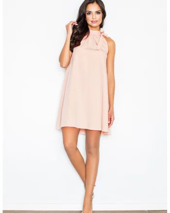 Rochie trapez,  roz, poliester
