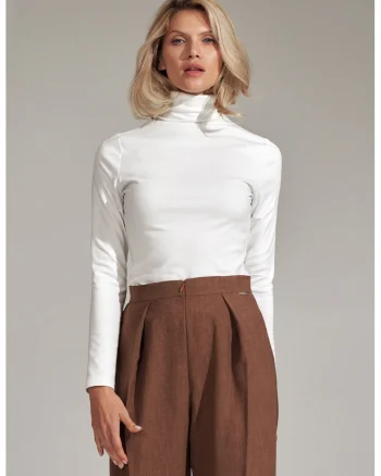 Bluza dama,  Poliester/Elastan/Viscoza, Eleganta, Alb