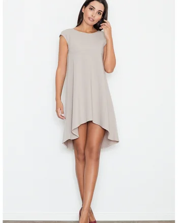 Rochie  asimetrica, eleganta, gri, poliester,