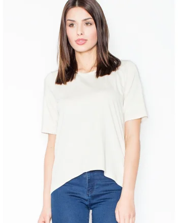 Tricou dama,  Spatele gol, Viscoza/Elastan, Ecru