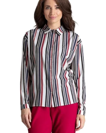 Camasa dama,  croiala dreapta, maneci lungi, multicolor, poliester