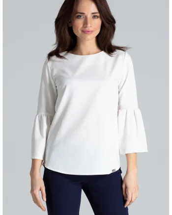 Bluza dama,  Poliester/Viscoza, Ecru,
