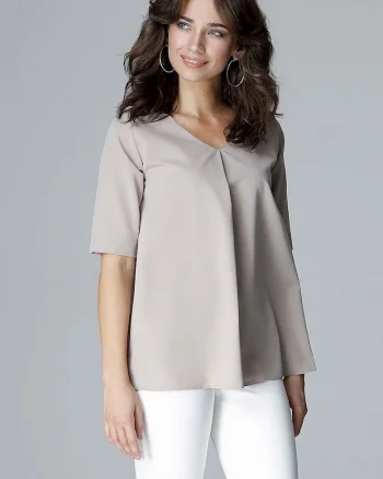 Bluza dama  bej, poliester, croiala lejera