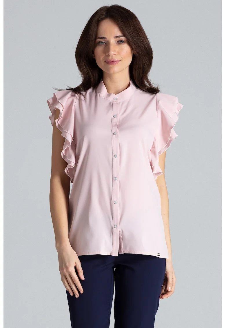 Bluza dama  roz, poliester, maneci scurte, confortabila