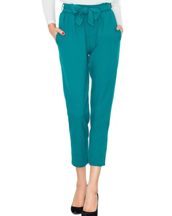 Pantaloni dama  M523, verzi, poliester