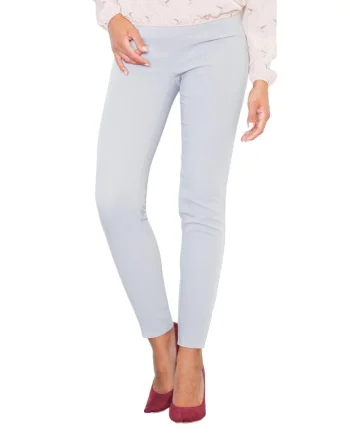 Pantaloni dama  M328, talie inalta, gri, poliester, elastan, viscoza