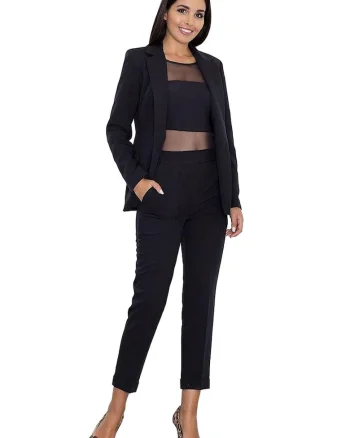 Pantaloni dama,  Negru, Eleganti, Poliester/Viscoza