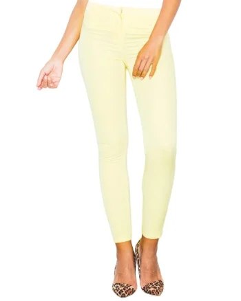 Pantaloni dama,  M293, galbeni, poliester si viscoza
