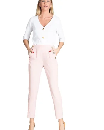 Pantaloni dama,  Roz, Poliester