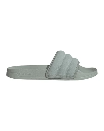 Papuci din piele intoarsa Adilette, Gri cenusiu