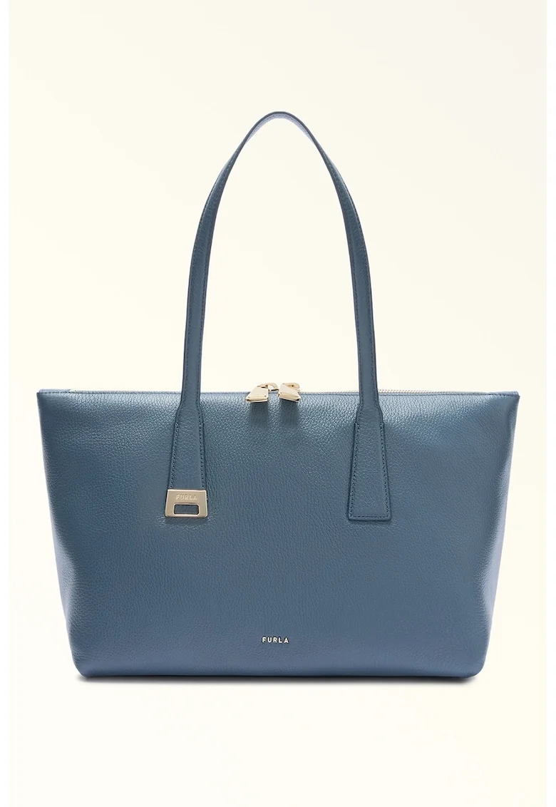 Geanta tote din piele Olivia, Albastru prafuit