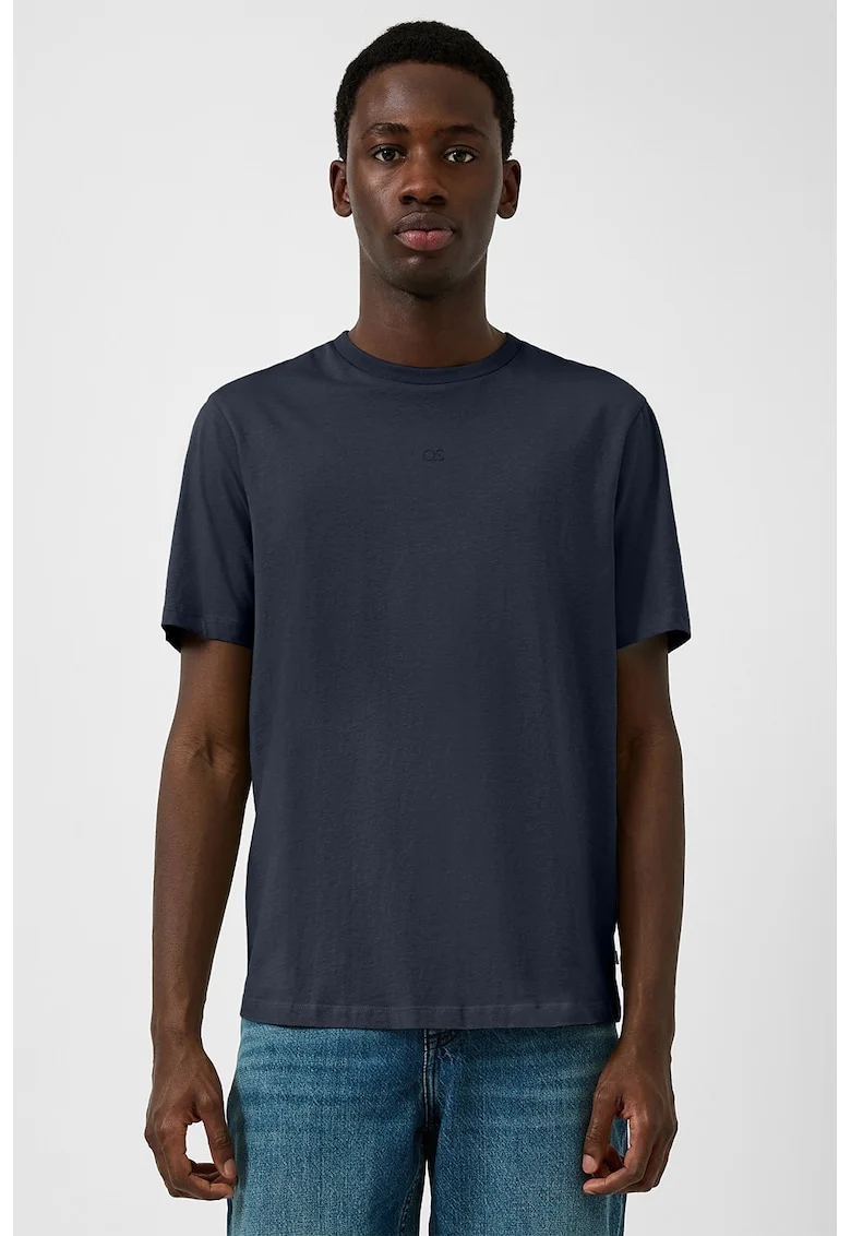 Tricou cu decolteu la baza gatului si logo discret