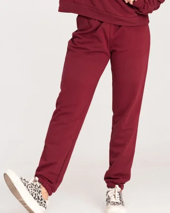 Pantaloni dama  model M1056, rosu, bumbac