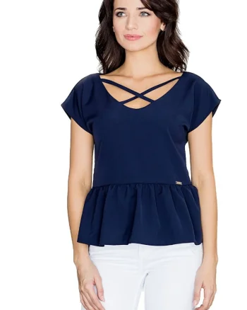 Bluza dama  Angliflour K396 culoare granat, Albastru inchis