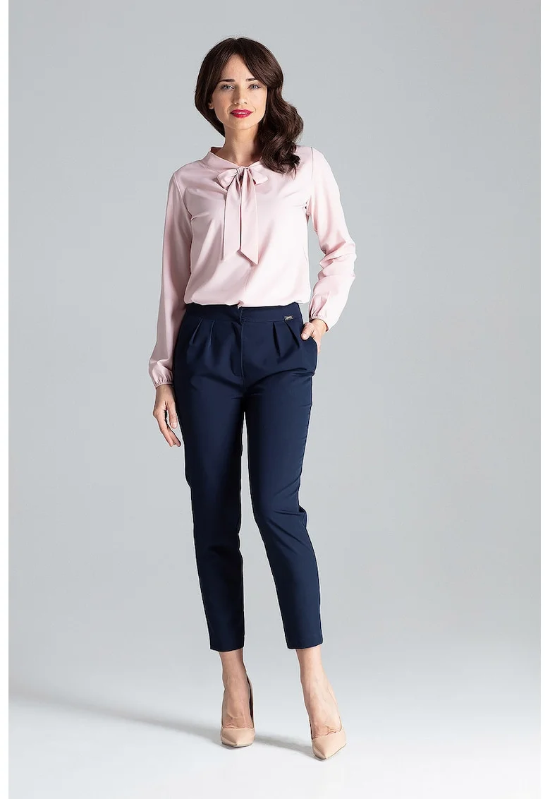 Pantaloni eleganti dama Tetra L028 albastru inchis, Albastru inchis