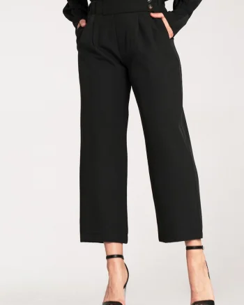 Pantaloni dama  negri, eleganti, confortabili, din poliester si elastan,