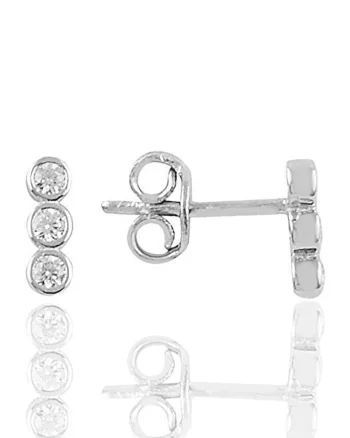 Cercei din argint 925 cu pietre zirconia, Argintiu