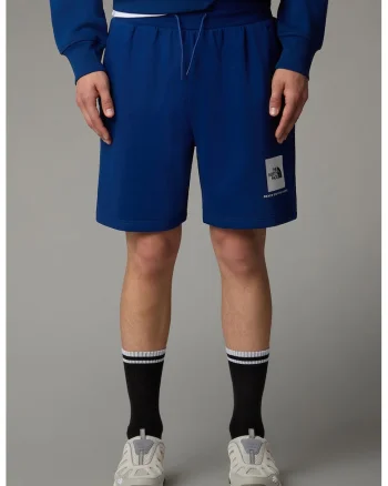 Pantaloni scurti cu snur si logo, Albastru indigo