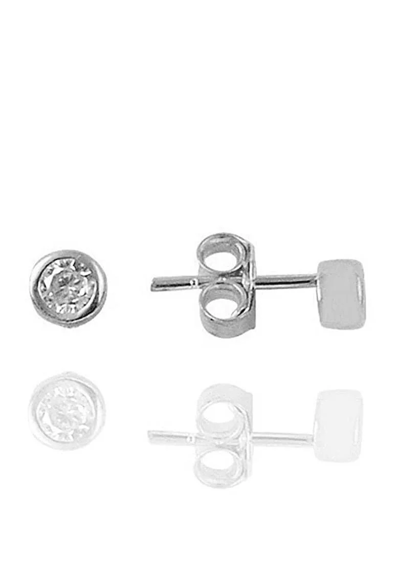 Cercei din argint 925 decorati cu pietre zirconia, Argintiu