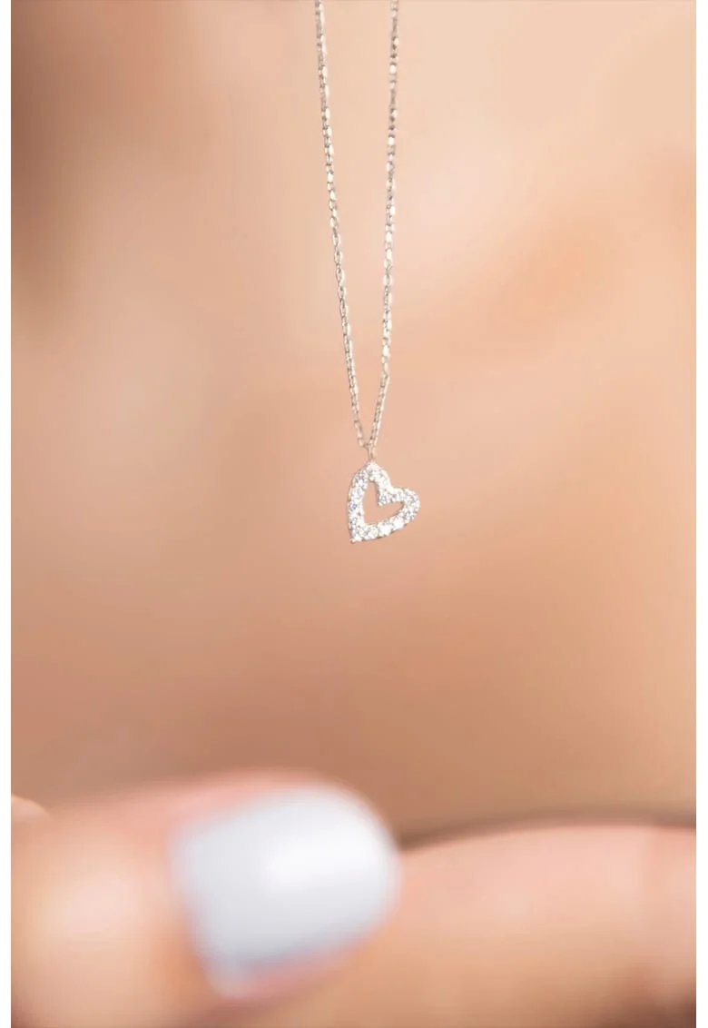 Colier din argint 925 decorat cu zirconia, Argintiu