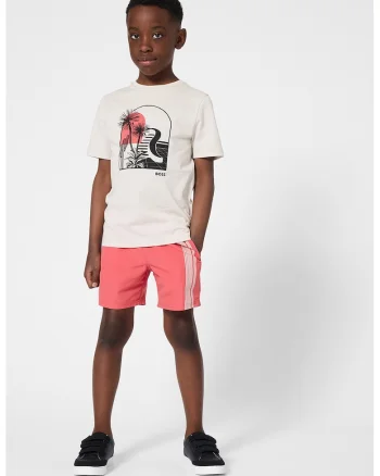 Tricou de bumbac cu imprimeu, Grej