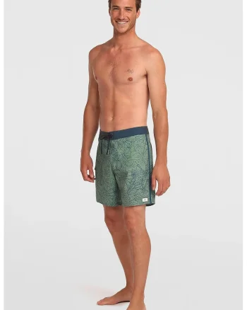 Pantaloni scurti cu talie ajustabila si model, Verde feriga