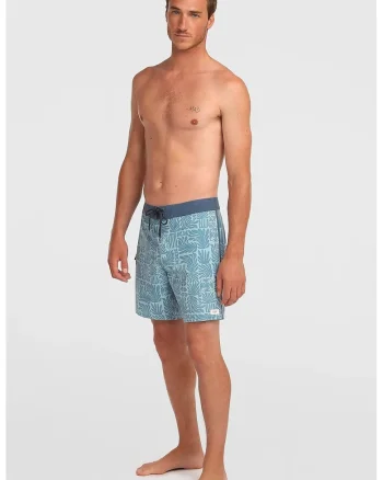 Pantaloni scurti cu talie ajustabila si model, Albastru deschis