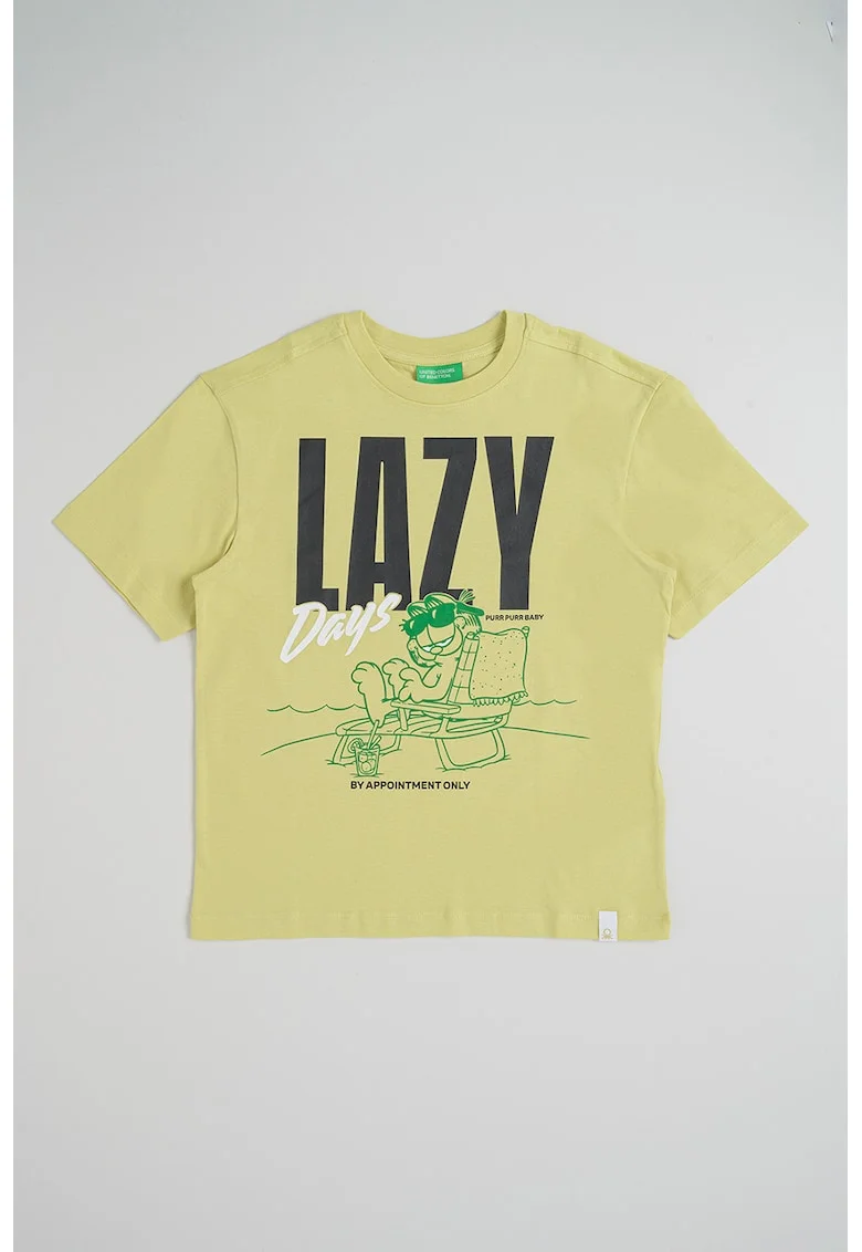 Tricou din bumbac cu imprimeu, Verde masliniu deschis