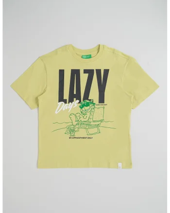 Tricou din bumbac cu imprimeu, Verde masliniu deschis