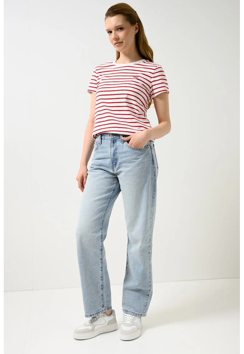 Blugi relaxed-fit cu talie medie, Albastru deschis