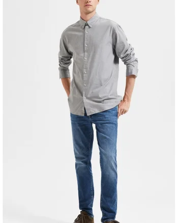 Blugi slim fit cu talie medie, Albastru inchis