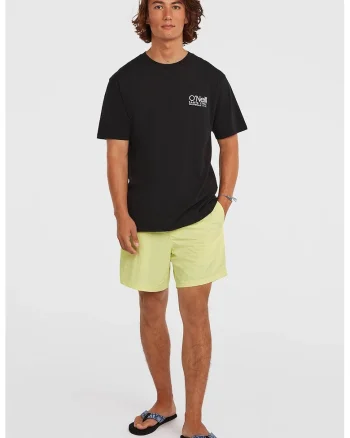 Pantaloni scurti de baie cu talie elastica cu snur, Galben deschis