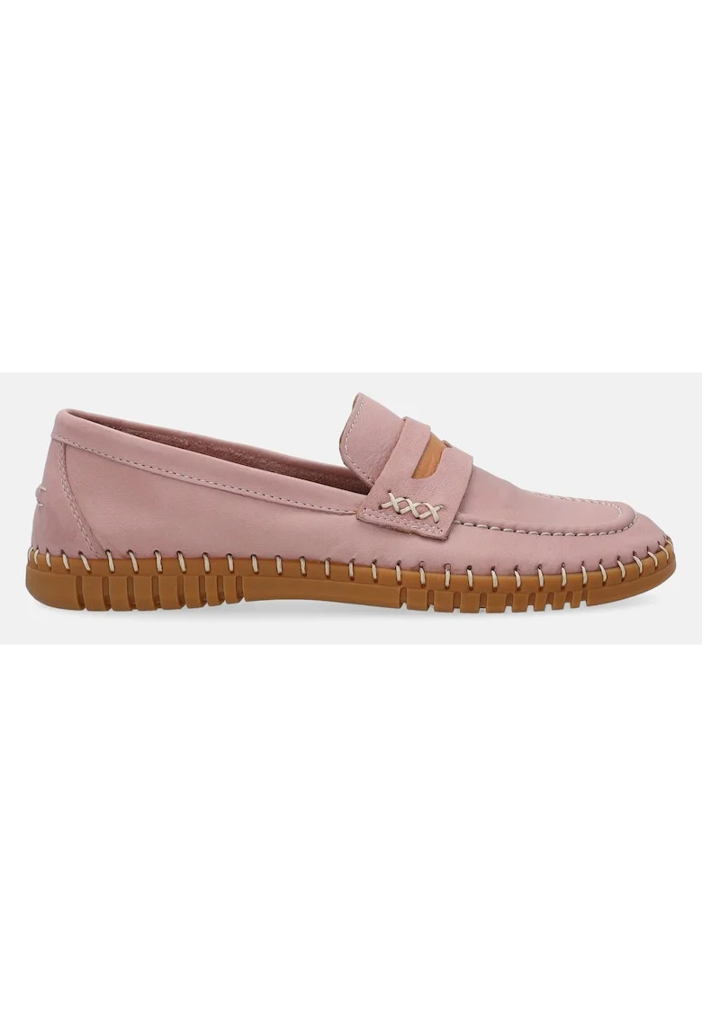 Pantofi tip loafer din piele cu tesaturi contrastante
