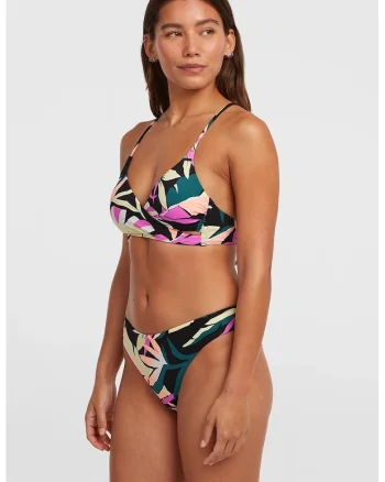 Costum de baie din doua piese cu imprimeu, Negru/Roz