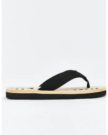 Papuci flip-flop cu model textil, Negru