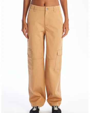 Pantaloni cargo drepti, Portocaliu pal