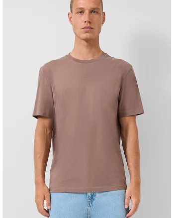 Tricou uni cu decolteu la baza gatului