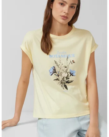 Tricou de bumbac cu imprimeu floral