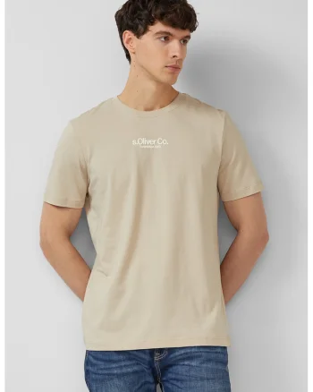 Tricou cu decolteu la baza gatului si logo