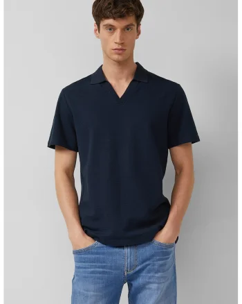 Tricou polo cu decolteu in V