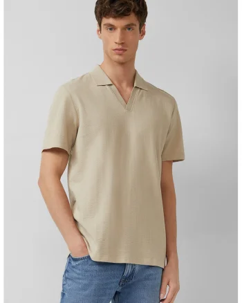 Tricou polo cu decolteu in V