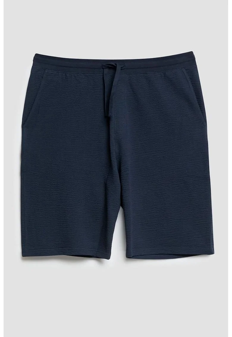 Pantaloni scurti texturati cu snur de ajustare in talie