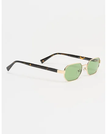 Ochelari de soare ovali cu model unisex, Auriu/Maro