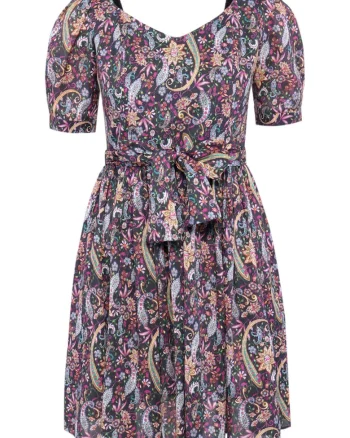 Rochie din bumbac cu imprimeu Paisley, Multicolor