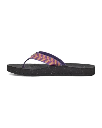Papuci flip-flop cu aspect texturat Reflip, Violet/Galben pal