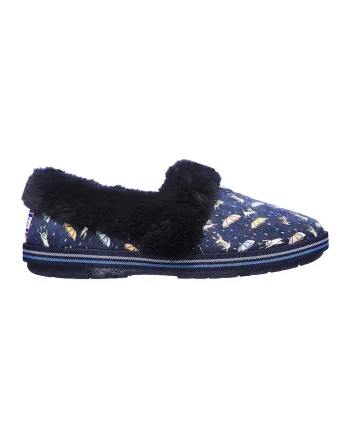 Papuci de casa cu imprimeu Bobs Too Cozy, Bleumarin