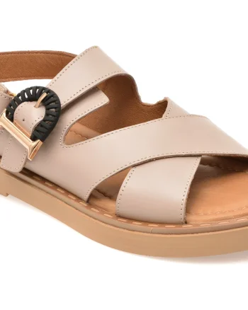 Sandale GOLD DEER gri, 22082, din piele naturala