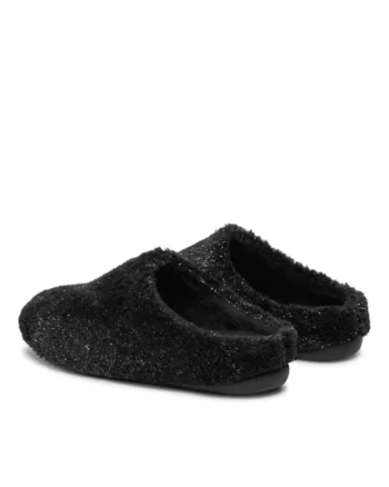 Papuci dama,  303200626, Negru, Textil, Negru