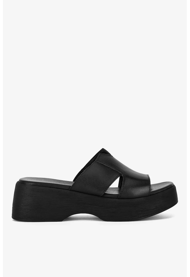 Papuci dama  5905588369523, Piele naturala, Negru, Negru