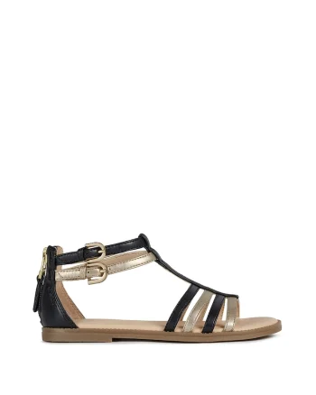Sandale de piele ecologica cu barete multiple